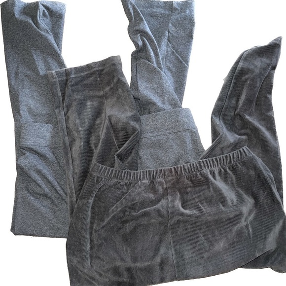 Lands’ End, 2 pair grey pull on pants, one cotton for winter, one corduroy! - Picture 1 of 4